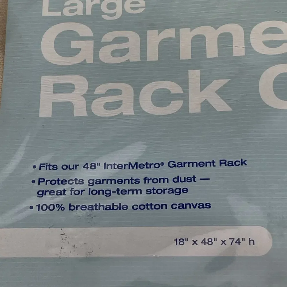 Vtg The Container Store Large Canvas Garment Rack Cover 48 InterMetro NOS
